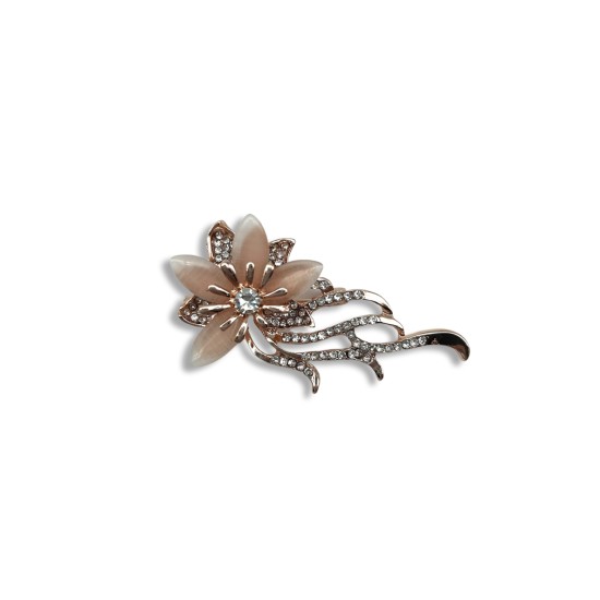 Stone flower brooch