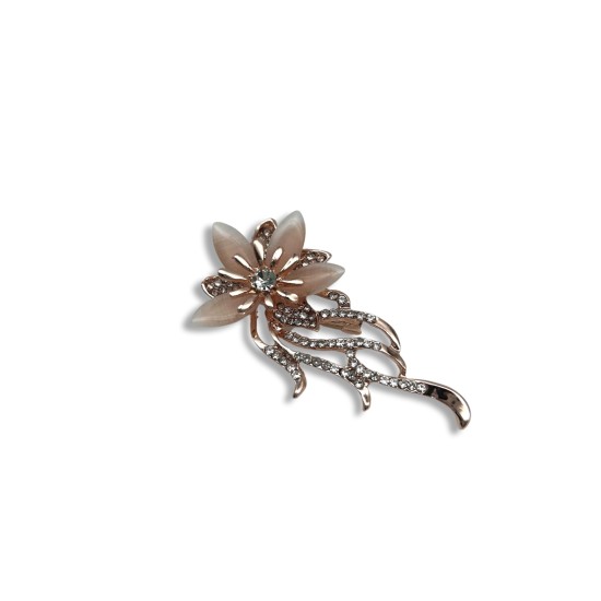 Stone flower brooch