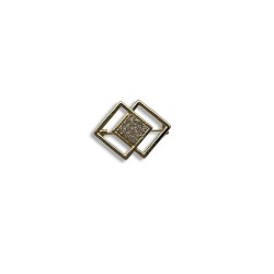 Square gold brooch