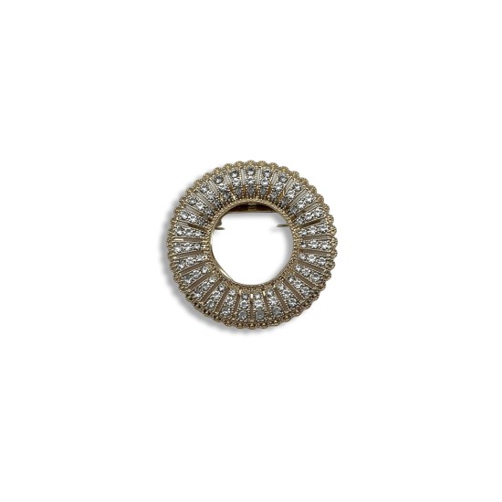 Gold circle brooch