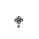 Four-leaf clover crystal brooch