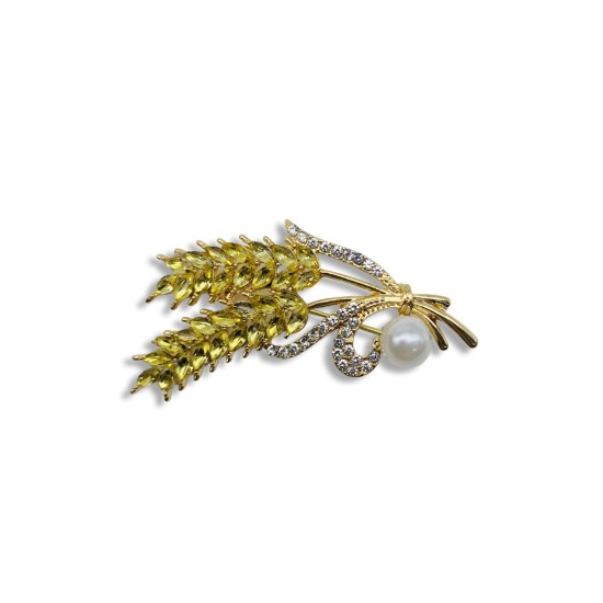 Wheat pearl brooch